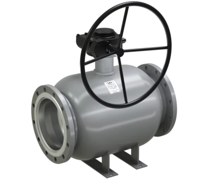 Кран шаровой цельносварной фланцевый с редуктором полнопроходной стальной ст 20 Ду350 Ру25 МПа LD КШ.Ц.Ф.Р.350.025.П/П.02 в Курске