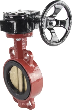 Затвор дисковый поворотный ABRA Ду350 Ру16 BUV-VF843D, межфланцевый, корпус - чугун, диск - бронза, редуктор, NBR в Курске